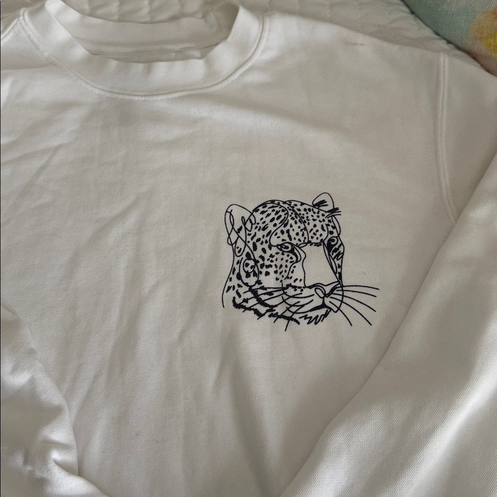 Sweatshirt with leopard - Picture 1 of 4